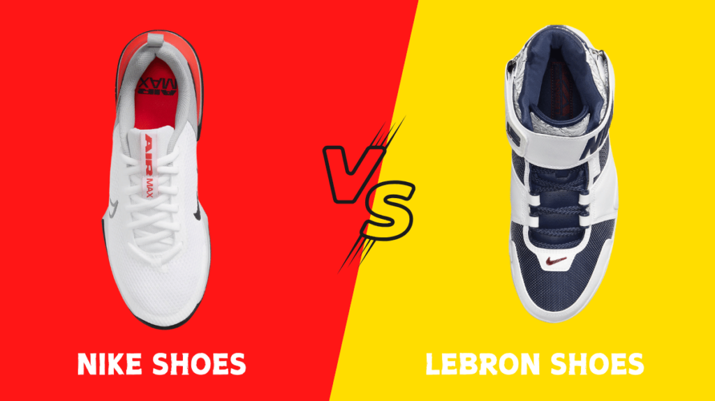 top view of nike and LeBron Shoes
