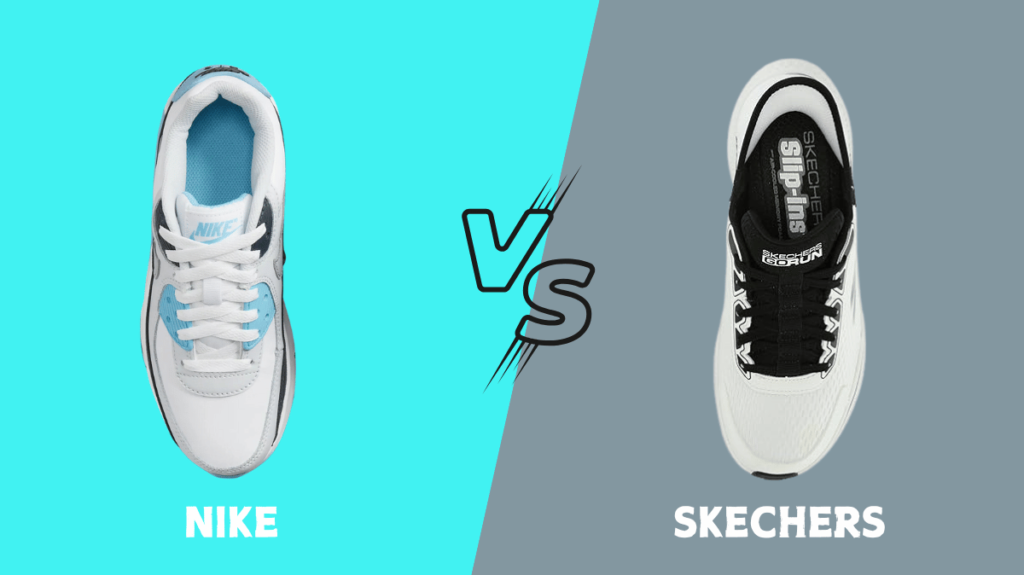 Nike vs Skechers Shoes view from above