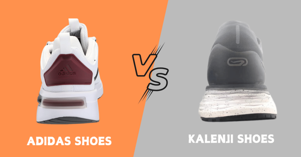 Adidas vs Kalenji backside view of bioth shoes