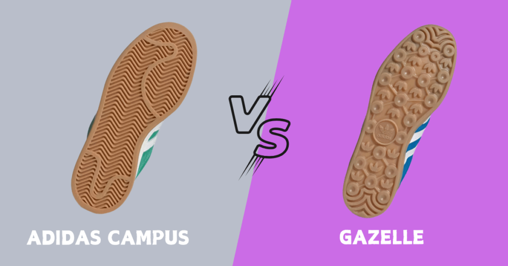 Adidas Campus vs Gazelle shoes soles
