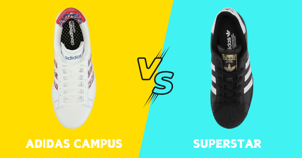 Adidas Campus vs Superstar upside view